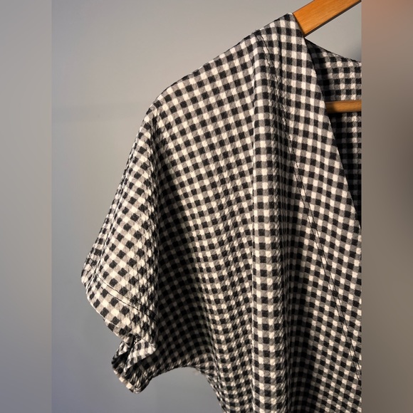 Gingham B&W Wrap Around Midi - Picture 3 of 7